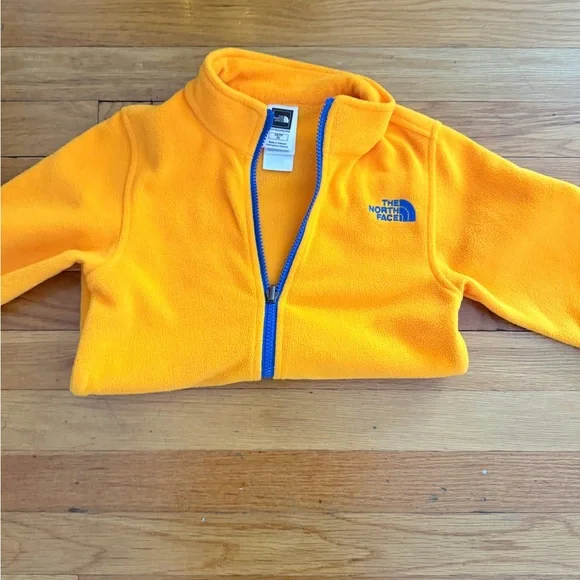 The North Face Vibrant Orange Fleece with Blue Accents - Picture 1 of 2